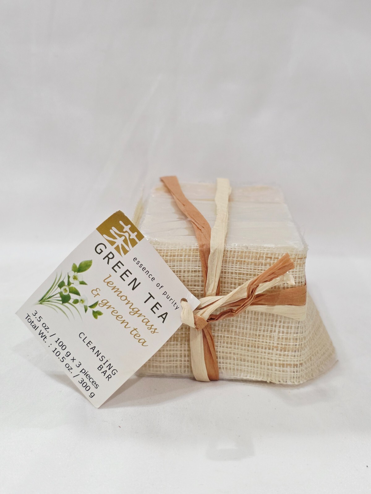 Essence of Purity GREEN TEA Lemongrass Cleansing Bar Soap 3.5 oz/100g x 3 New