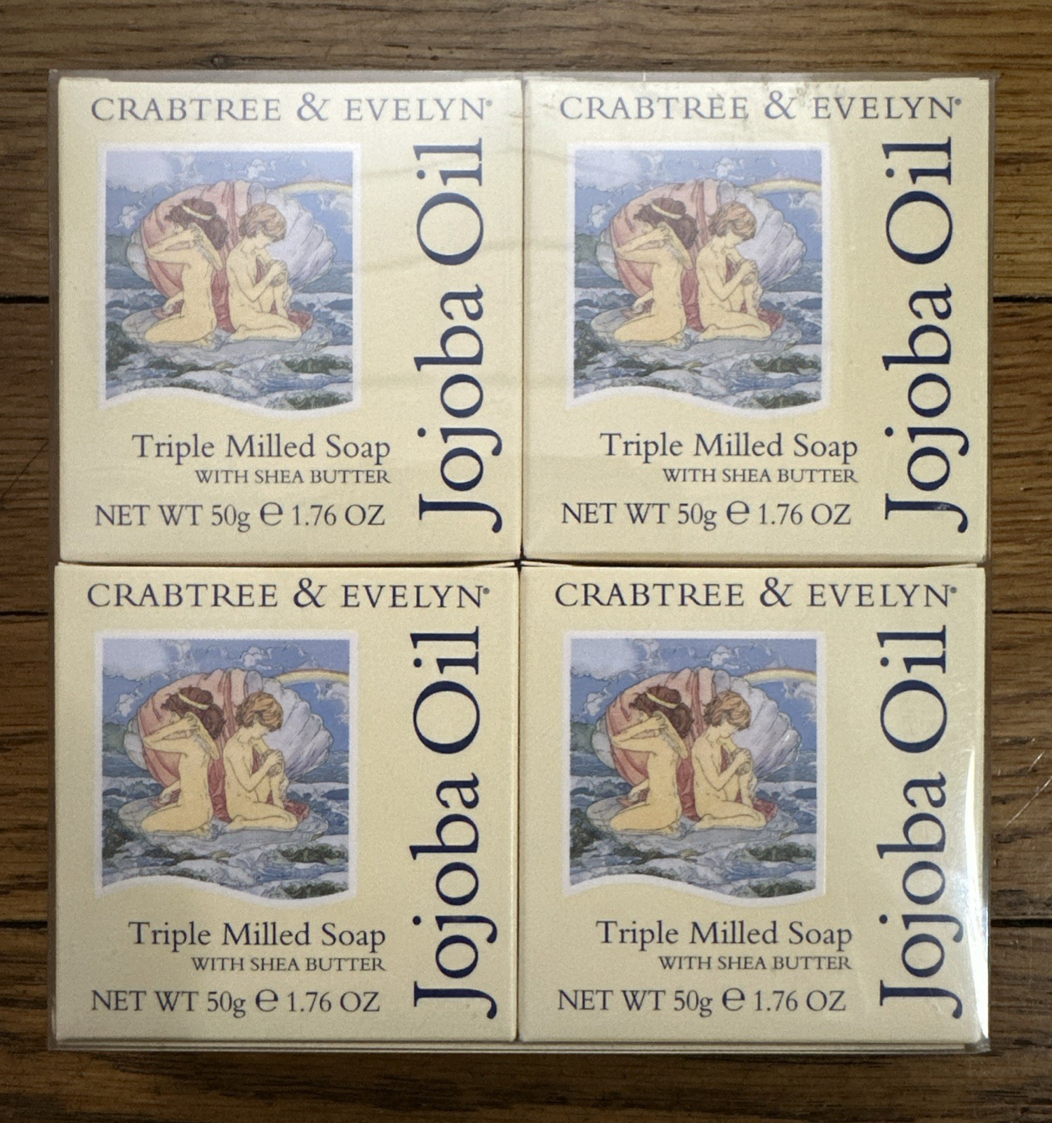 NEW Crabtree Evelyn Jojoba Oil Triple Milled Soap 4/50g 4/1.76OZ Shea Butter
