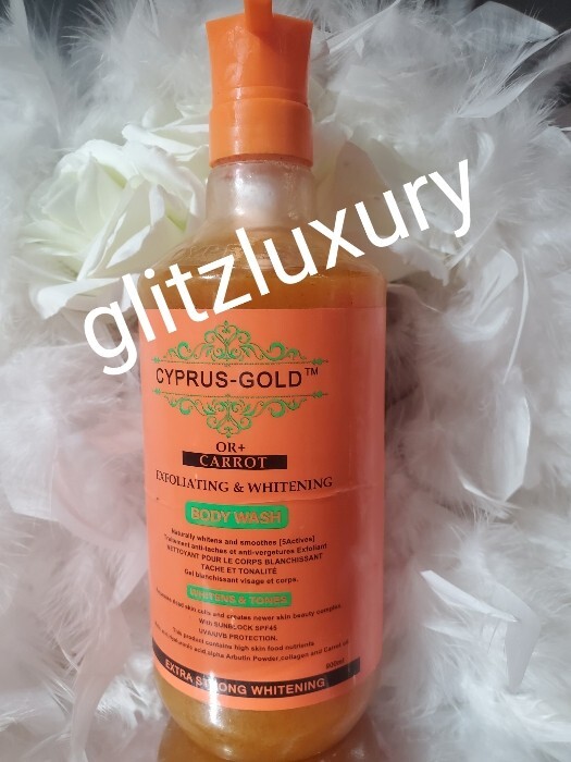 Cyprus GOLD Carrot Exfoliating & Whitening Shower Gel 900mx 1👌👌ALL SKIN TYPES