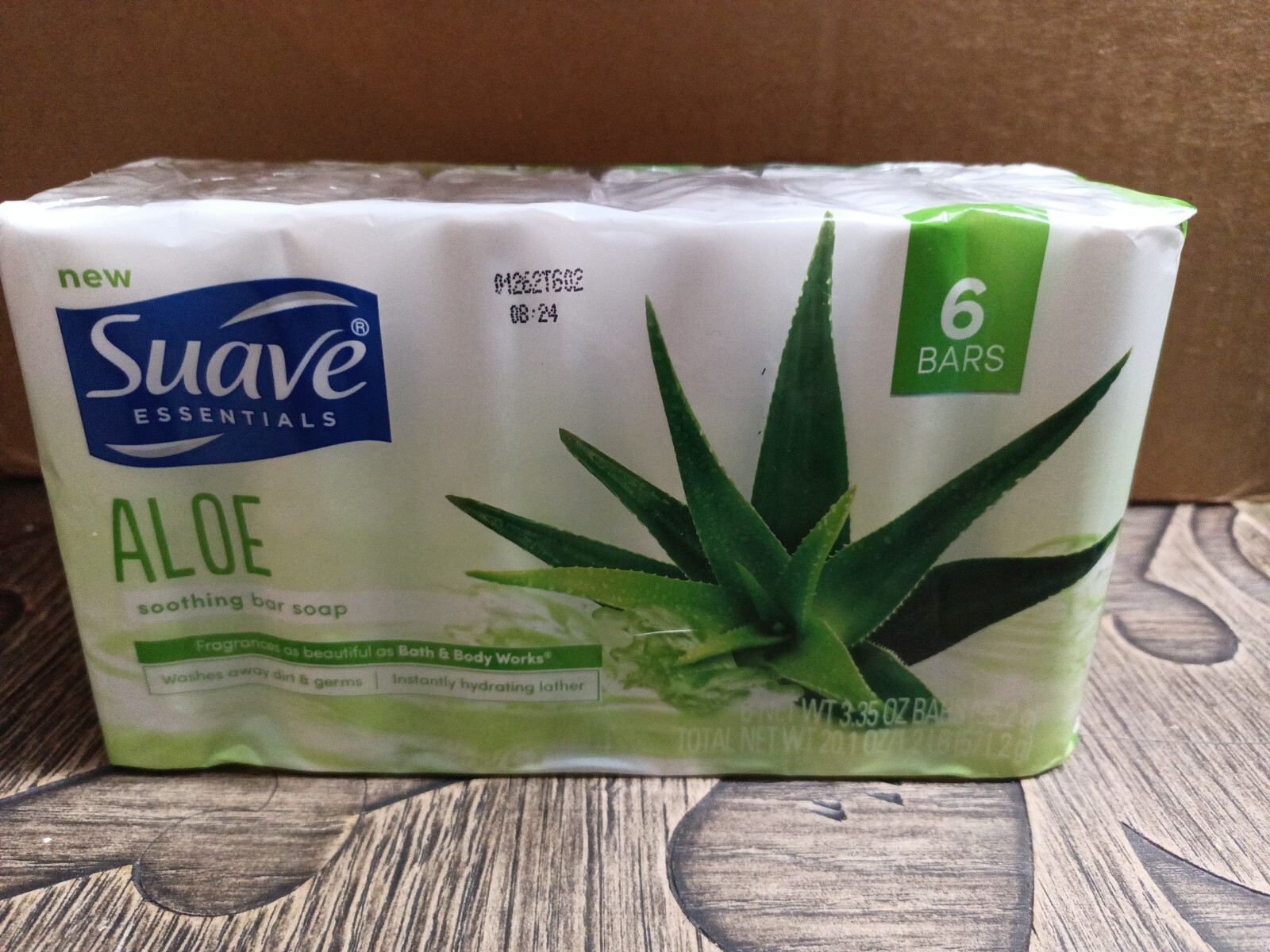 6 Bars Suave Essentials Aloe Soothing Bar Soap – 3.35 Oz Bars NEW