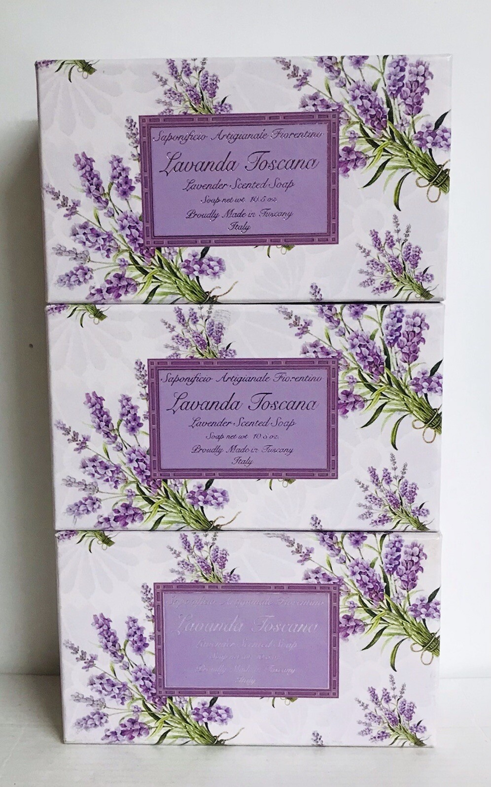 3-Pack Saponificio ~ Lavender Handmade Bar Soap from Tuscany Italy 10.5 oz Each