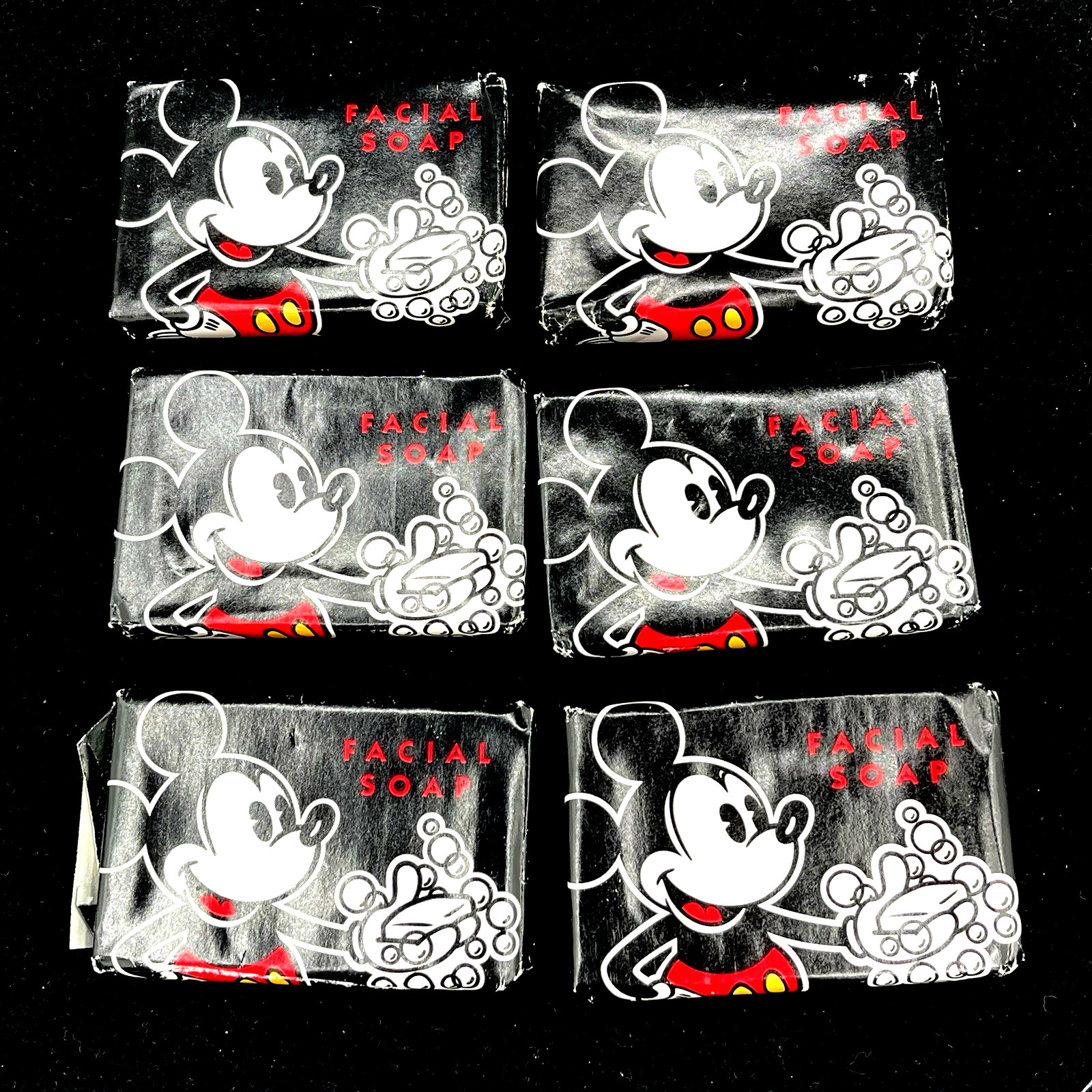 Disney Resorts 1.3oz Vintage Bars Facial Body Soap Black Wrapper New Lot of 6