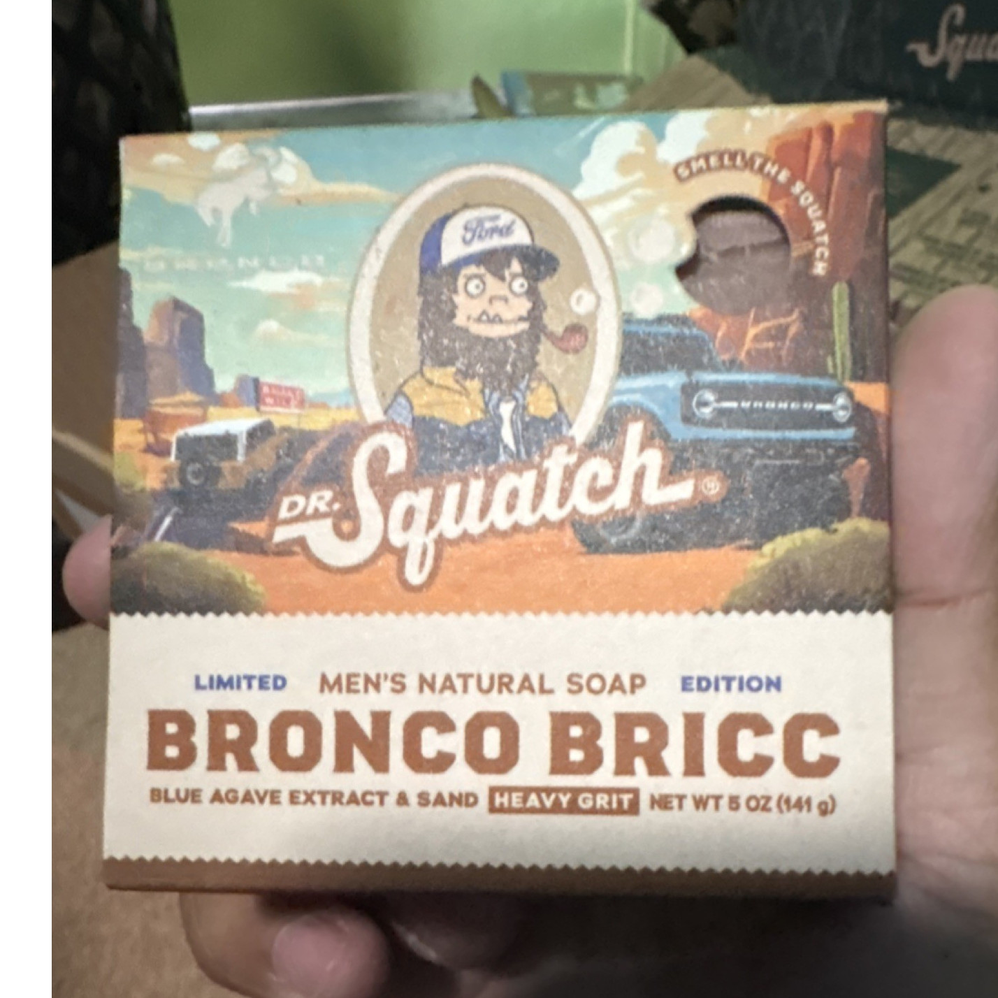 Dr. Squatch Bronco Bricc Men’s Natural Soap Blue Agave Sand Expedition 5 oz