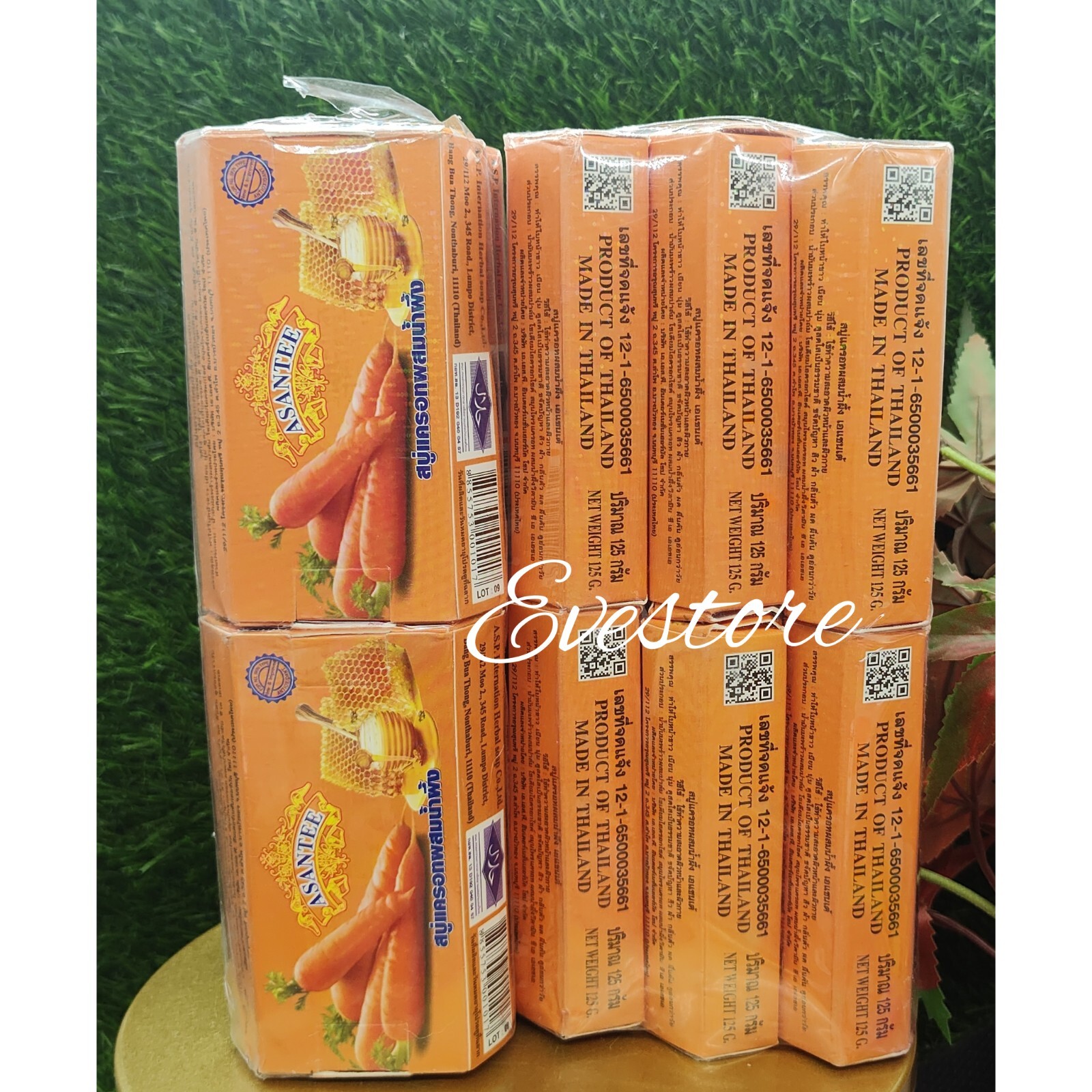 3X Carrot and HONEY Soap Asantee Face And body Anti Acne Wrinkles & Aging125g