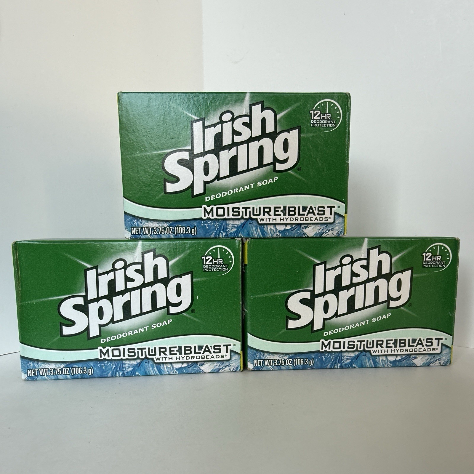 Irish Spring Moisture Blast With Hydrobeads Bar Soap 3 Count 3.75 Oz Each Discon