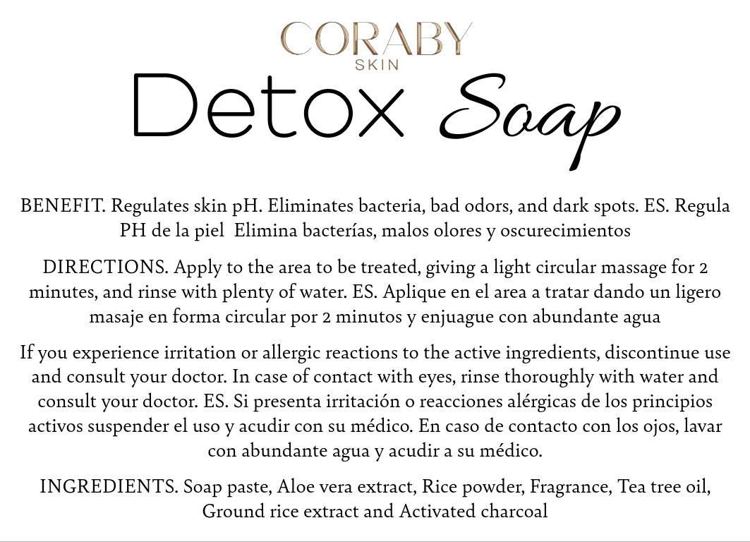 Coraby Skin Detox Soap Bar Aloe Vera Tea Tree Activated Charcoal Gray Disc 1ct