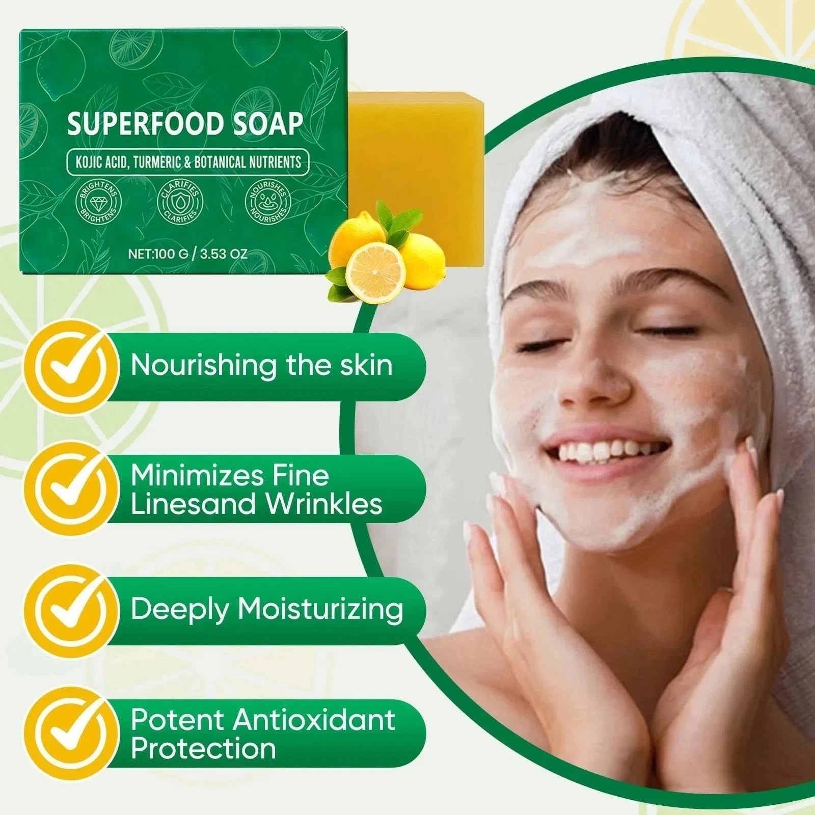 Stem And Soul Superfood Soap, Upgraded Stem & Soul Turmeric Lemon SoapBar*******