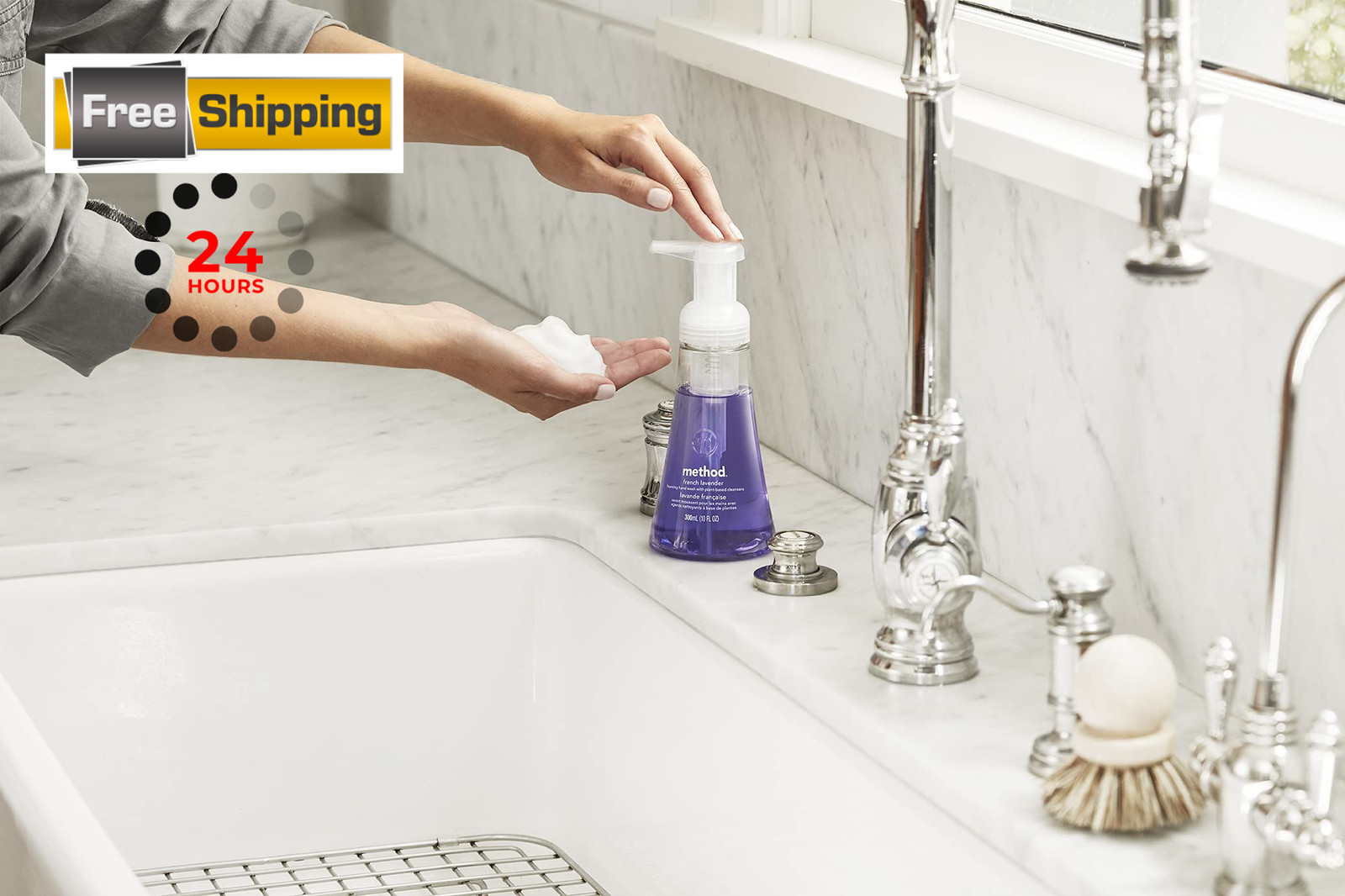 Method Foaming Hand Soap, Sweet Water, Paraben 10 Fl Oz (Pack of 3), WHITE
