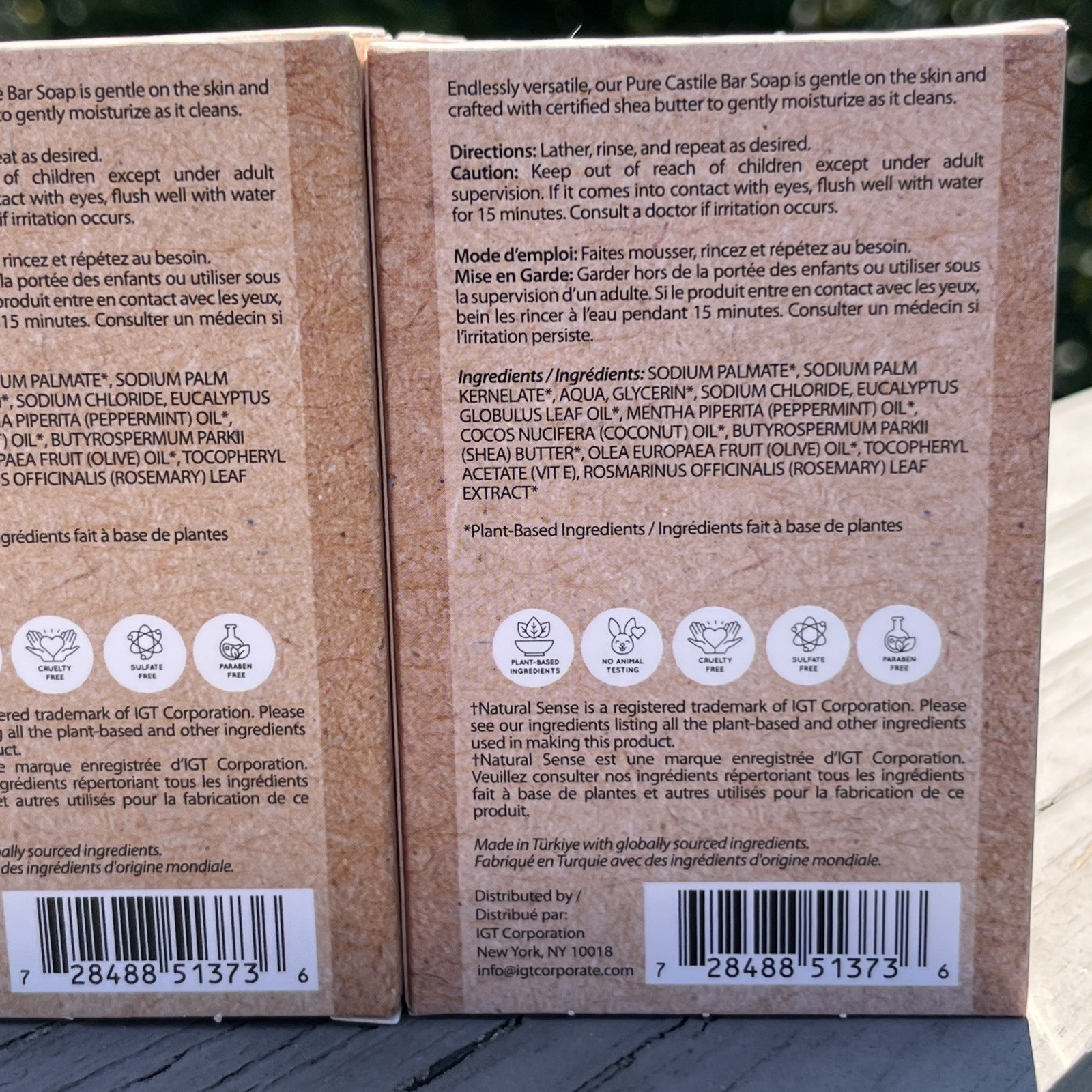 Natural Sense 4 Pack Pure Castile Soap Peppermint 5 oz Plant-Based Yuka 98/100