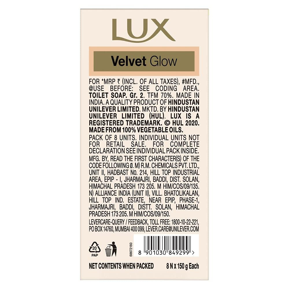 Lux Flaw-less Glow Bathing Soap (150gx8)
