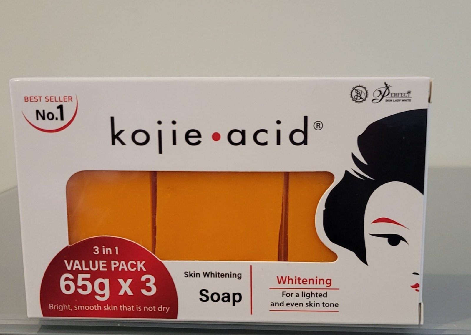 A+ Original Kojie San Skin Lightening Kojic Acid Soap 65g Pack of 3 Thailand New