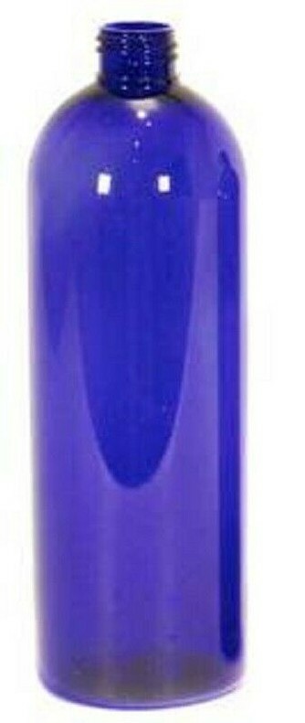 16 oz. or 4 oz. Plastic Bottle Cobalt Blue Bullet (Cosmo Round) with Flip Cap