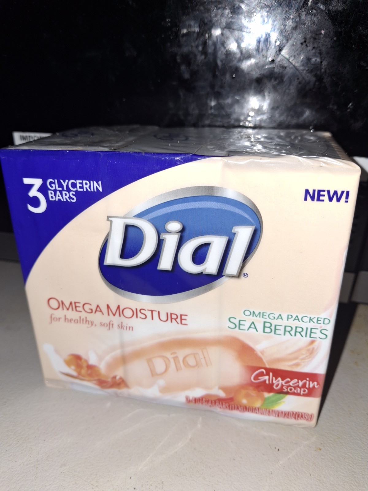 Dial Omega Moisture Sea Berries Glycerin Bar Soap 3-Pack 4oz Bars New
