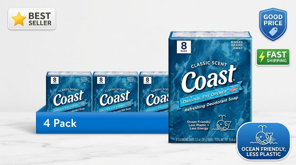 4 Pack Deodorant Bar Soap 32 Bars Classic Scent All Skin Types 3.2oz
