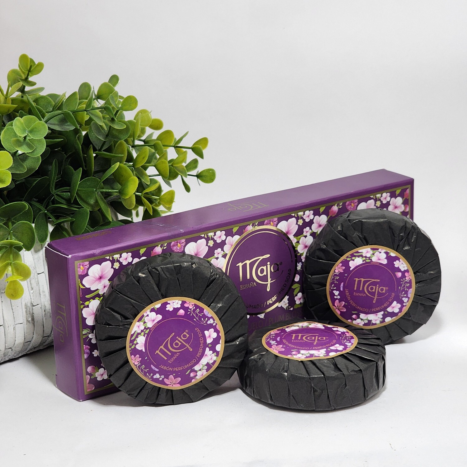 Maja Plum Blossom Luxury Perfume Soap Flor de Ciruelo Jabon – 3 x 3.5 oz NEW