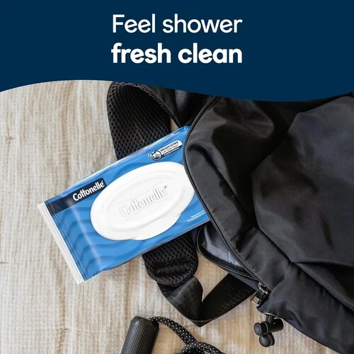 Cottonelle FreshFeel Flushable Wet Wipes for Adults and Kids, 8 Flip-Top Packs