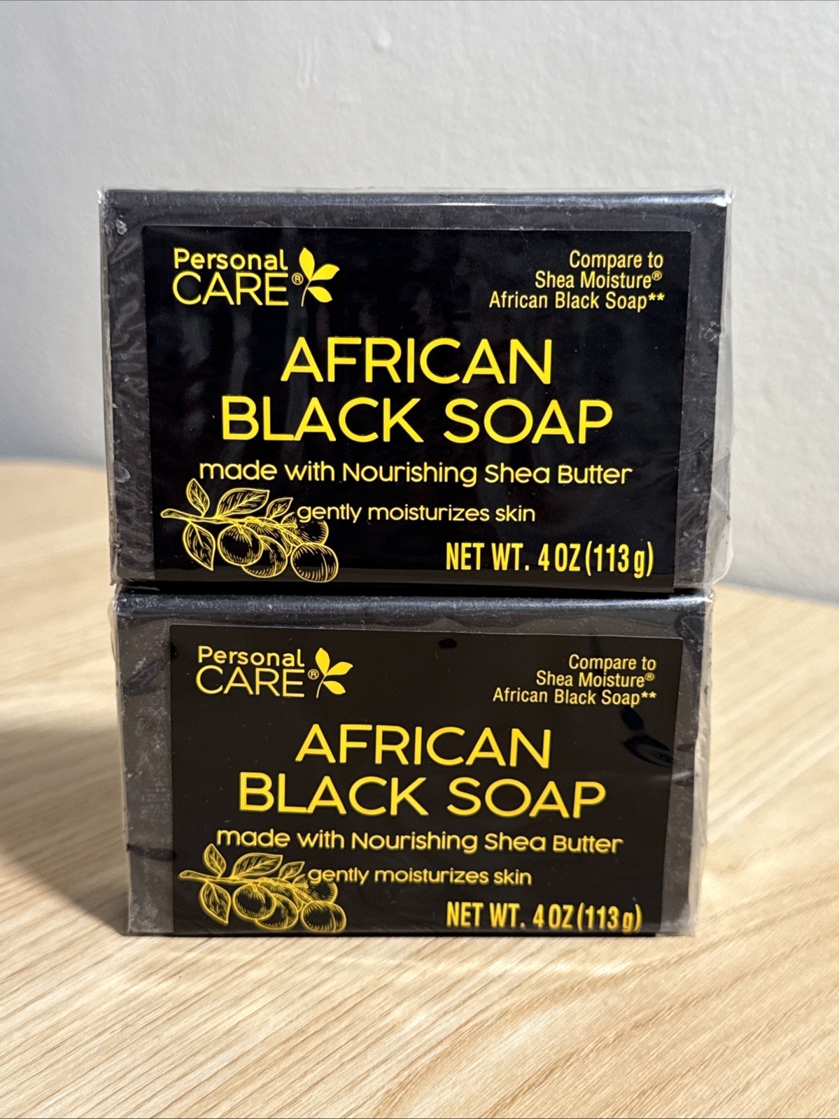 Personal Care African Black Soap with Shea Butter, Pack of 2, 4oz