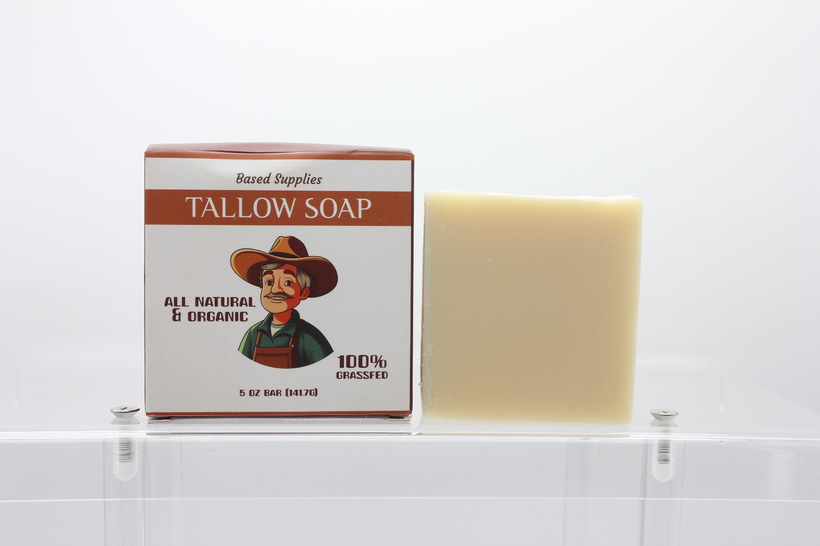 Based Supplies Tallow Soap All Natural & Organic, 100% Grassfed, 5oz Bar