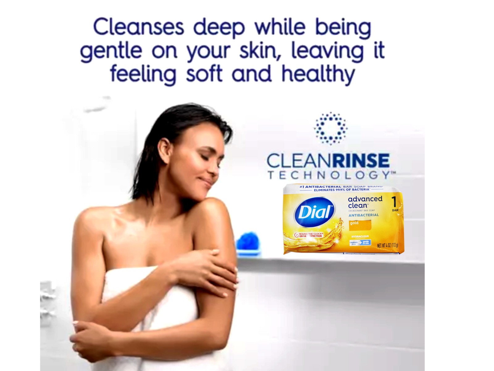 Dial Gold Advanced Clean, Antibacterial Deodorant Bar Soap, 4 OZ – 4 Pack