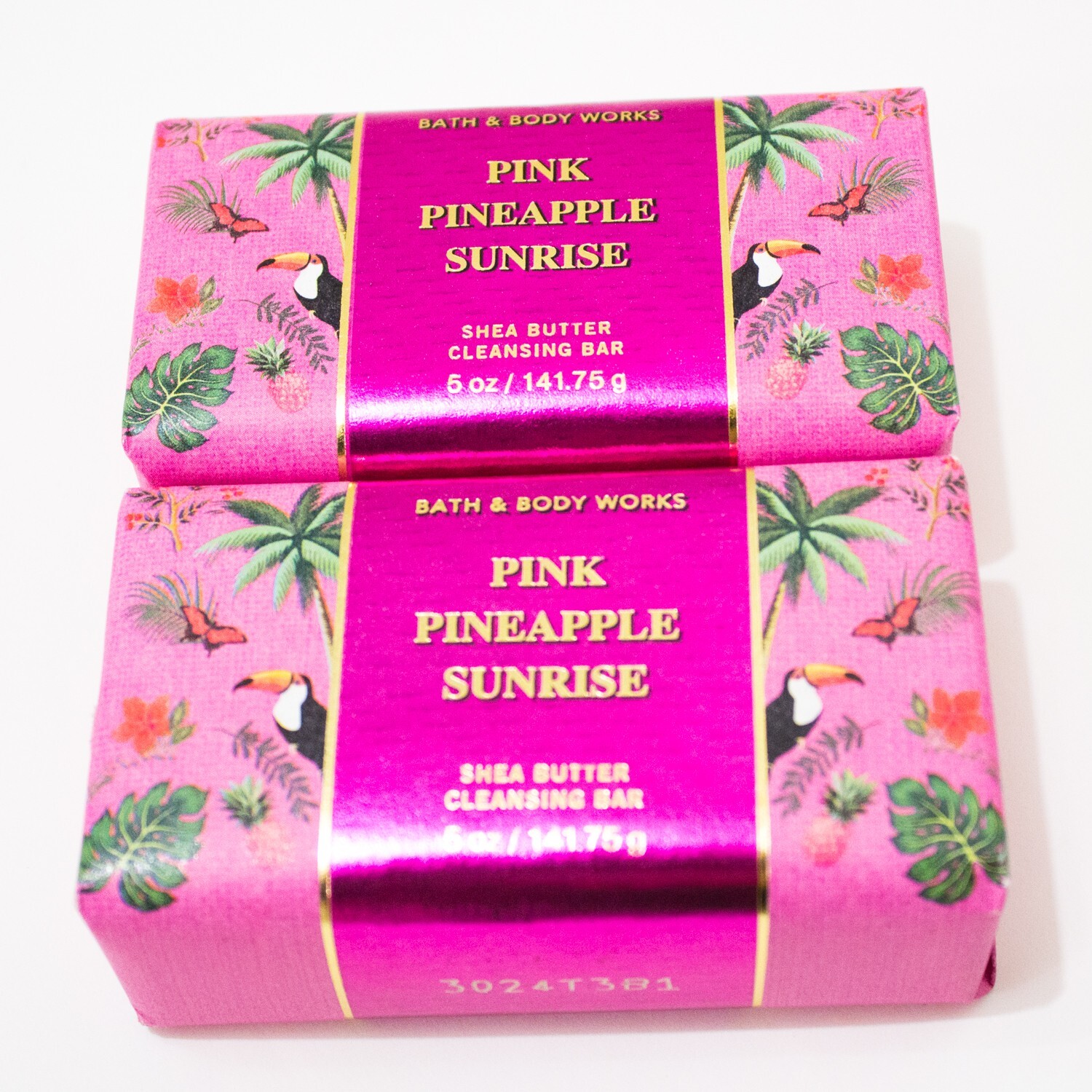 2-Pack Bath & Body PINK PINEAPPLE SUNRISE 5.0 Oz Cleansing Bar Soap NEW