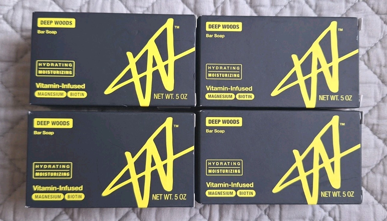 Lot Of 4 New W by Jake Paul Hydrating Moisturizing Soap Bar Deep Woods 5 oz Each