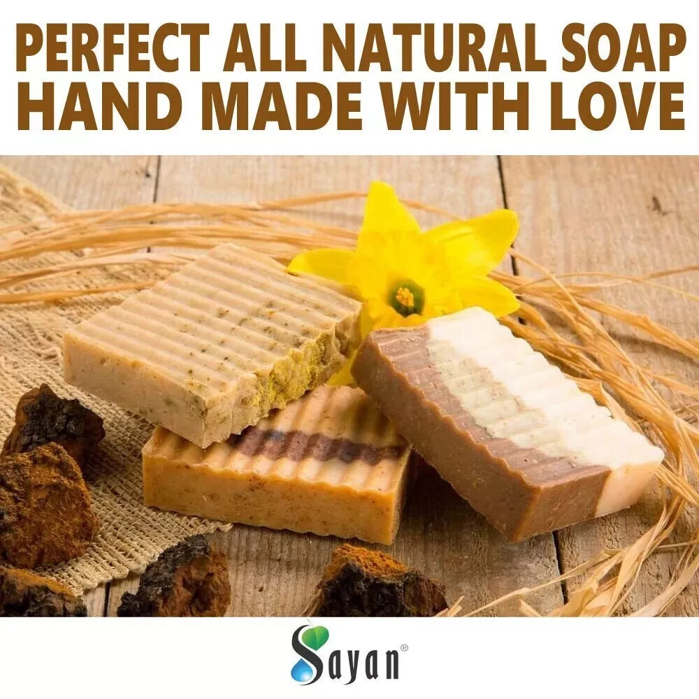 Chaga Mushroom Soap Bar With Birch Tree Leaves Natural Hand Made