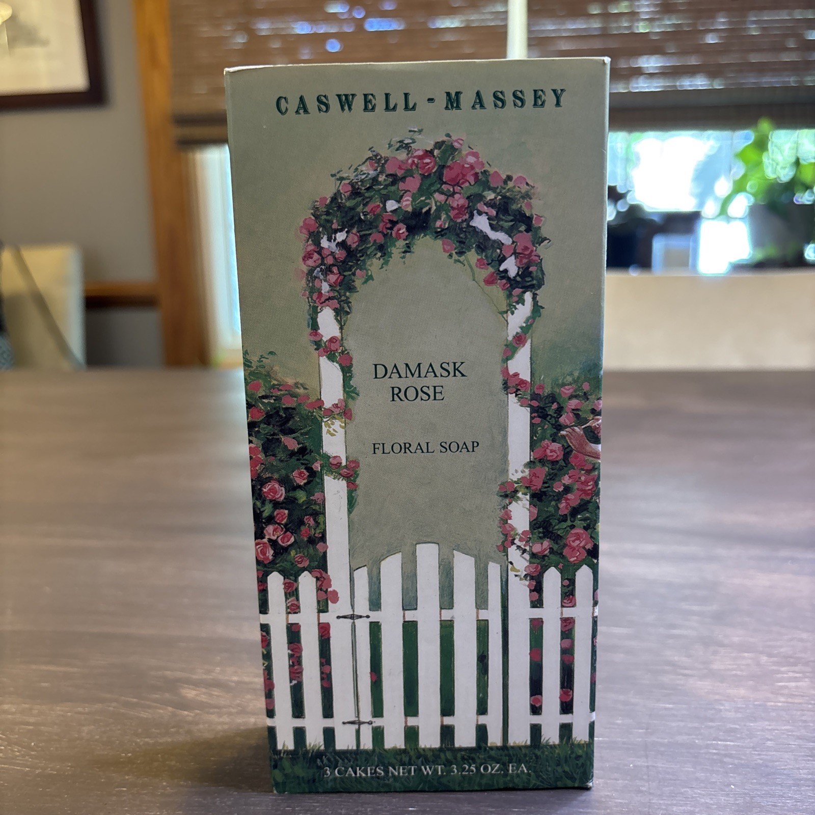 Caswell-Massey-NOS-Damask Rose bar soap-3 bars 3.25 oz ea -Made in USA