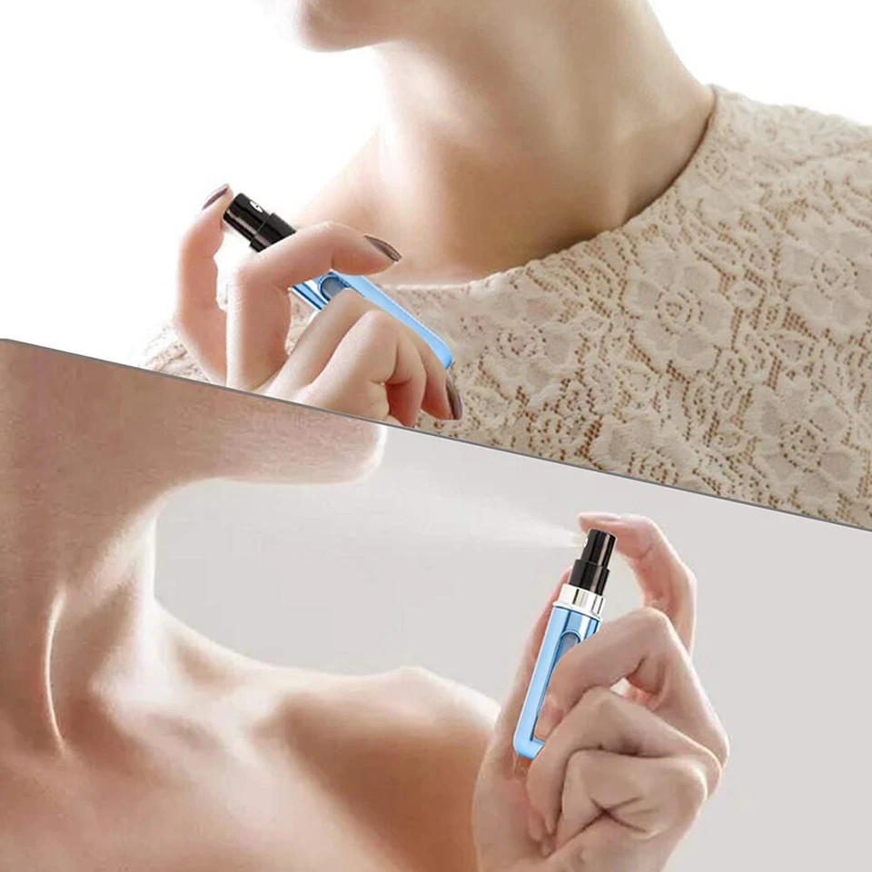 5 Pcs Refillable Travel Portable Perfume Atomizer Bottle Spray Pump Case 5ML USA