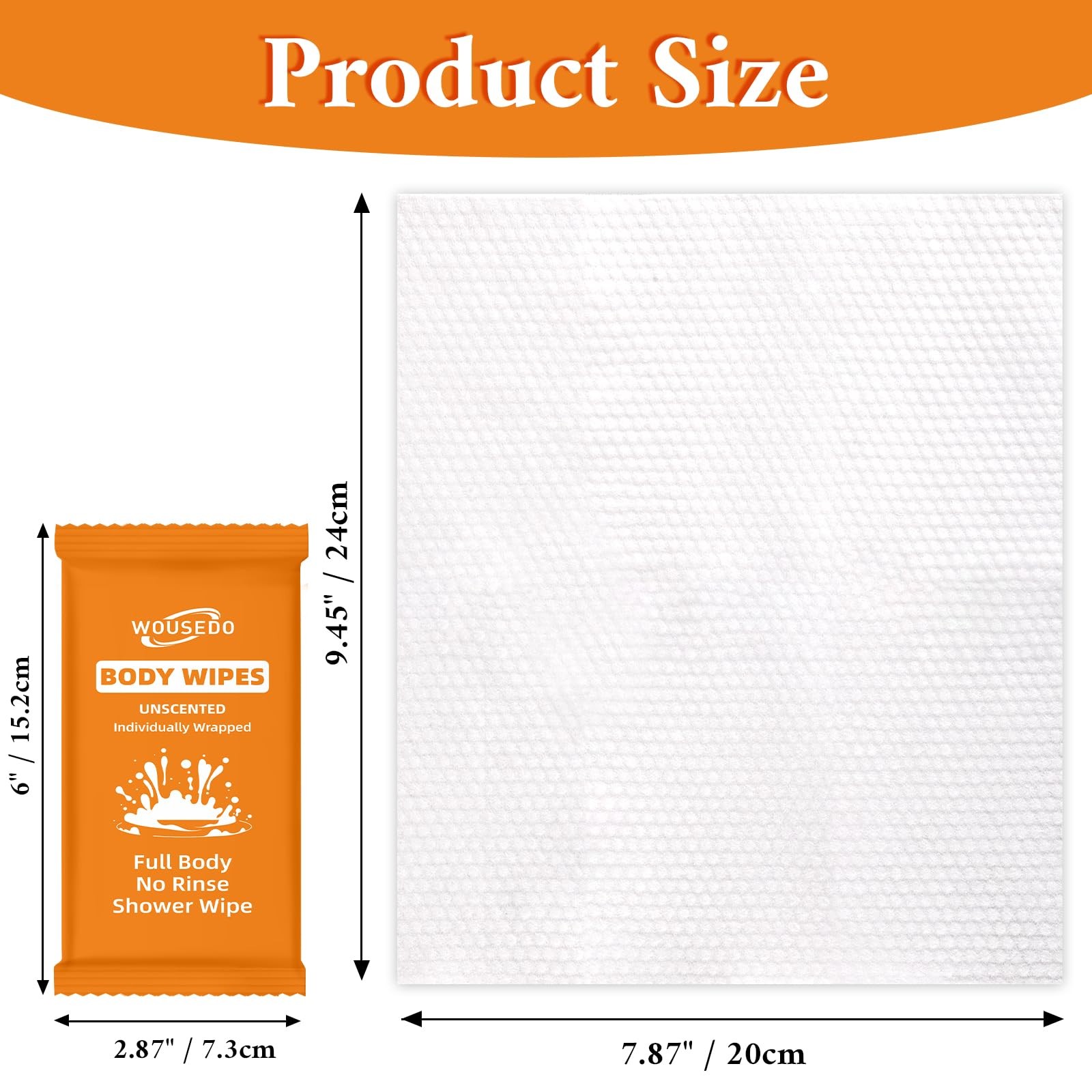 300 Pcs Ultra Thick Soft Large Body Wipes Individually Wrapped7.87 x 9.45,Sho…