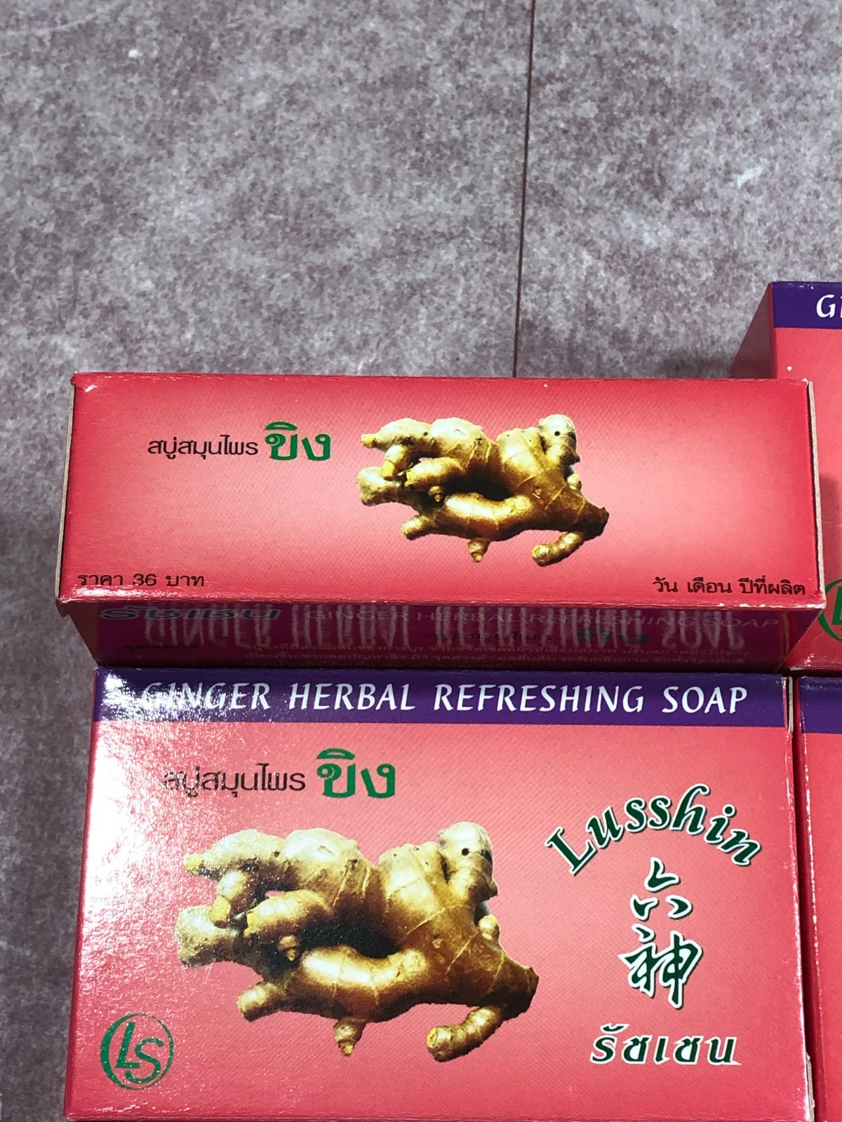 6x 125 gm refreshing Herbal Soap Made with Ginger, Thailand