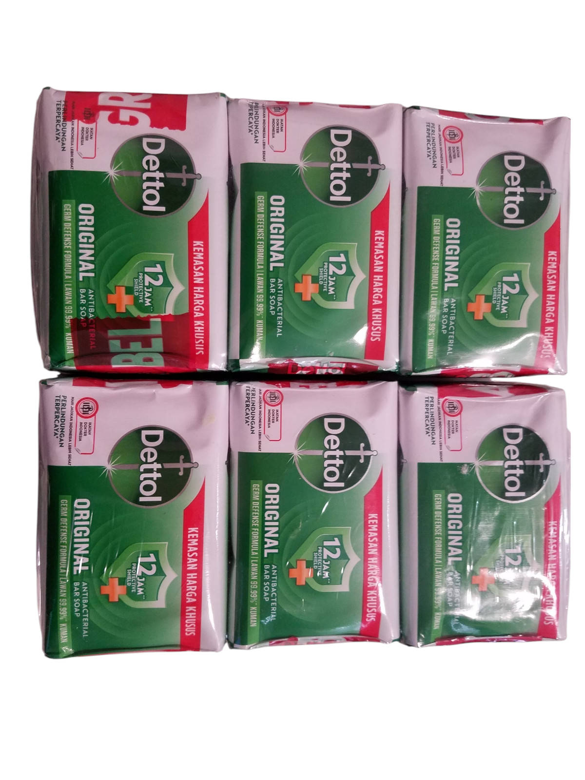 DETTOL ORIGINAL ANTI-BACTERIAL Germ Defense Hand and Body Bar Soap 600gr 6-Pack