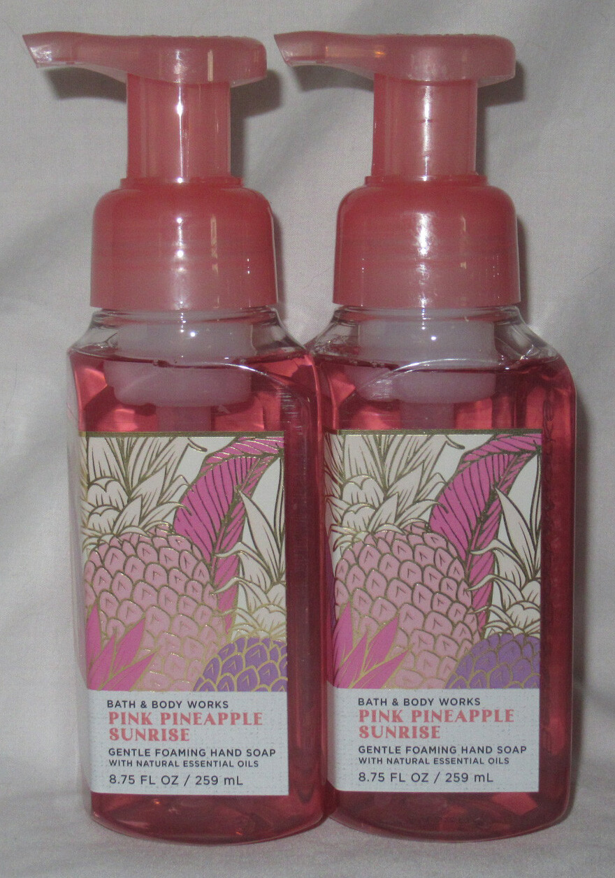 Bath & Body Works Gentle Foaming Hand Soap Lot Set of 2 PINK PINEAPPLE SUNRISE