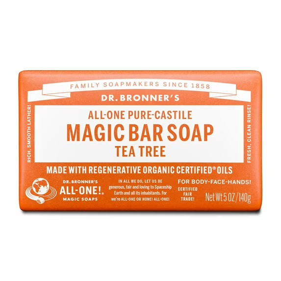 Dr Bronner’s All One Hemp Tea Tree Pure-Castile Bar Soap. 5 Oz/140g.