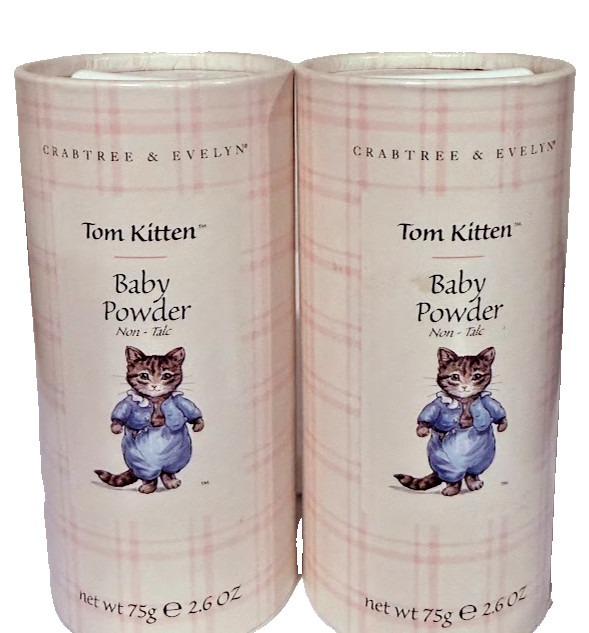 CRABTREE & EVELyn Talc Free Tom Kitten Baby Powder 75g e 2.6 oz x2