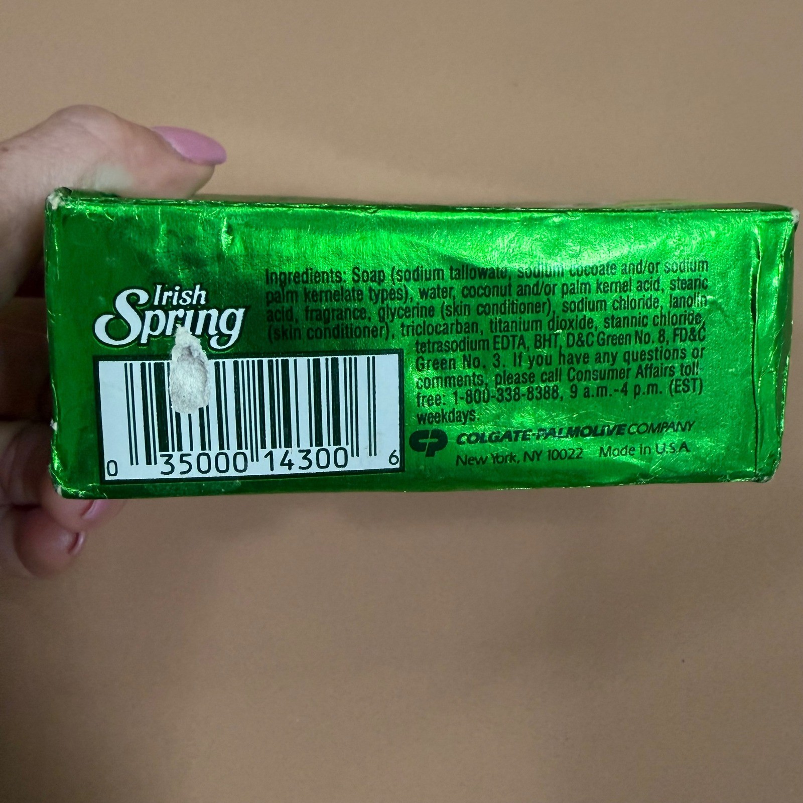 Vintage Irish Spring Deodorant Soap Bar 5oz Original Formula No Flaxseed Linseed