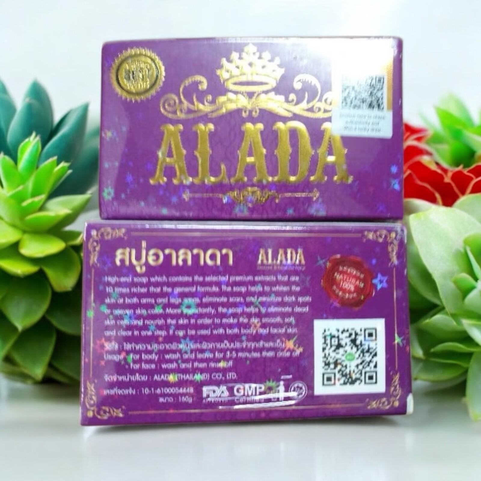 ALADA Whitening Soap Face Body Natural Brightening 3x160g Reduce Acne Dead Skin