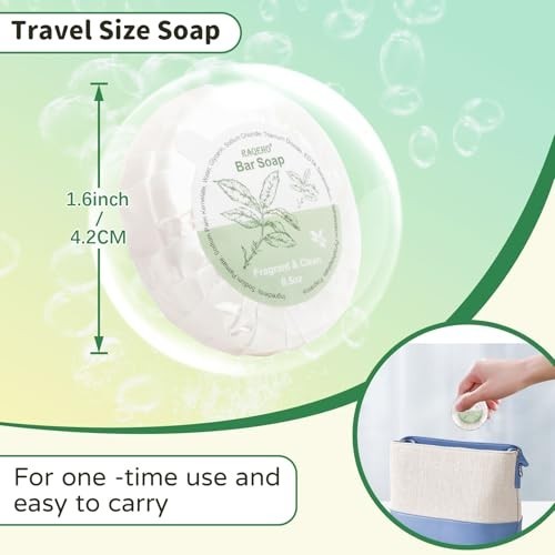 52 Mini Bar Soap Bulk – Travel Soap Individually Wrapped Body Bath Gentle Soap B