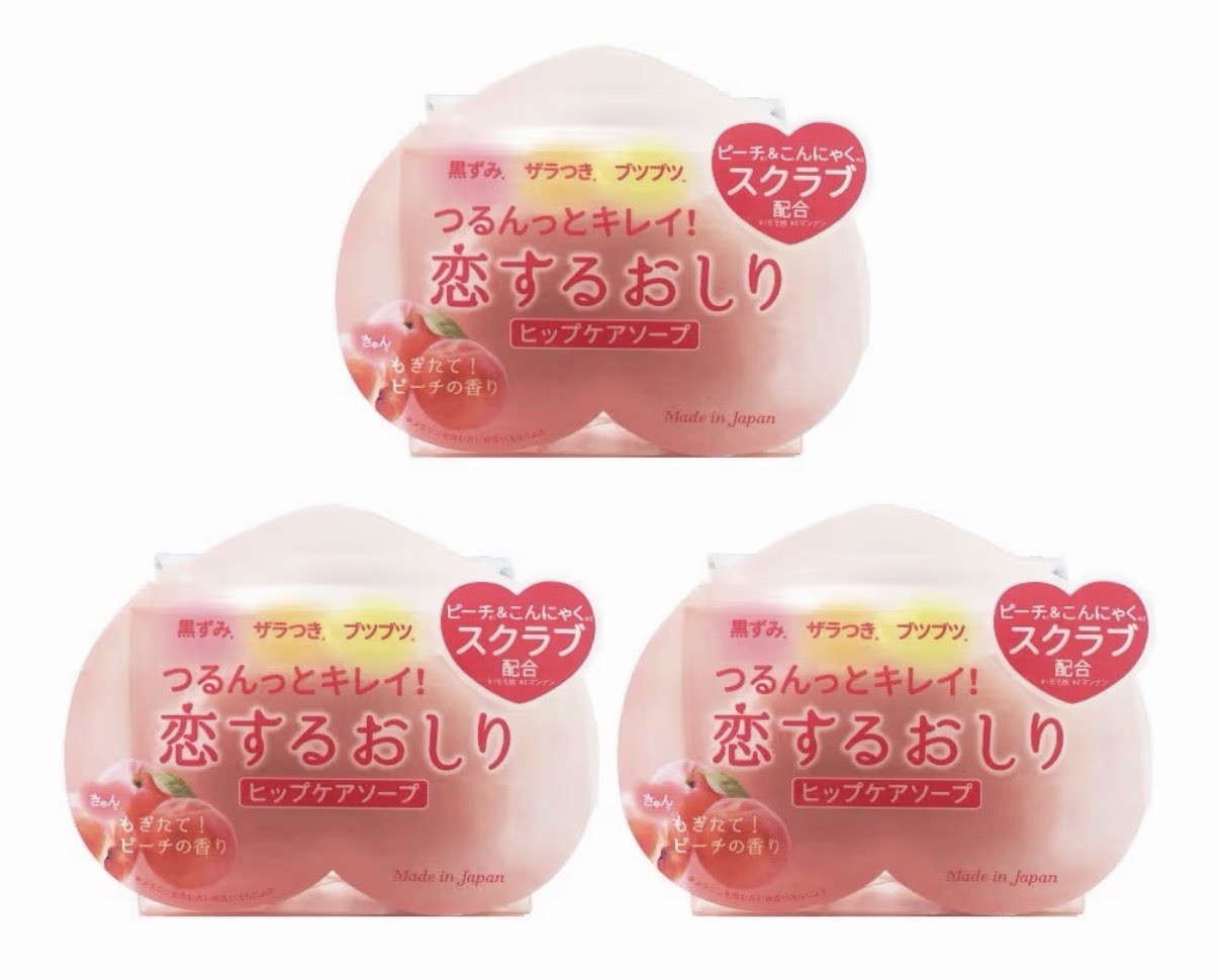 Pelican Peach Butt Hip Care Soap Love Your Butt Scrub 80g x 3 Pack Set Japan