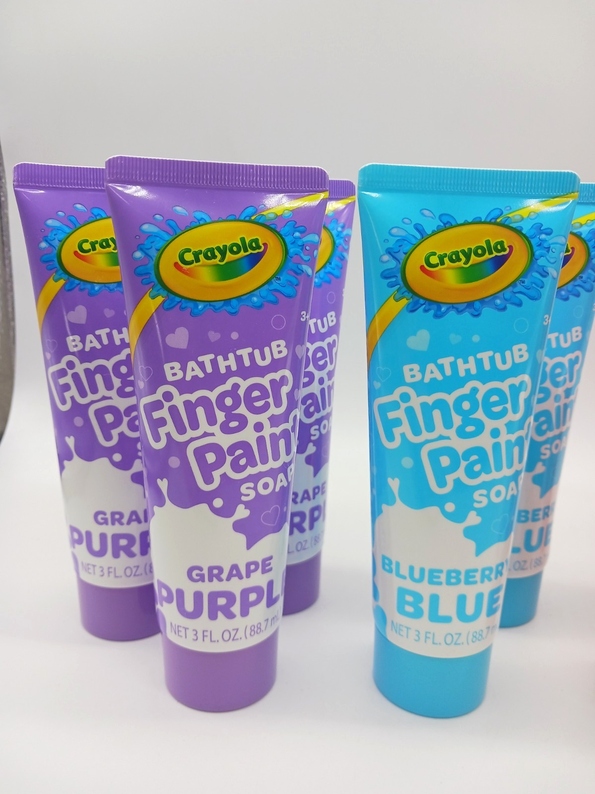 Lot of 9 Crayola Kids Bathtub Finger Paint Soap Purple Pink Blue Red