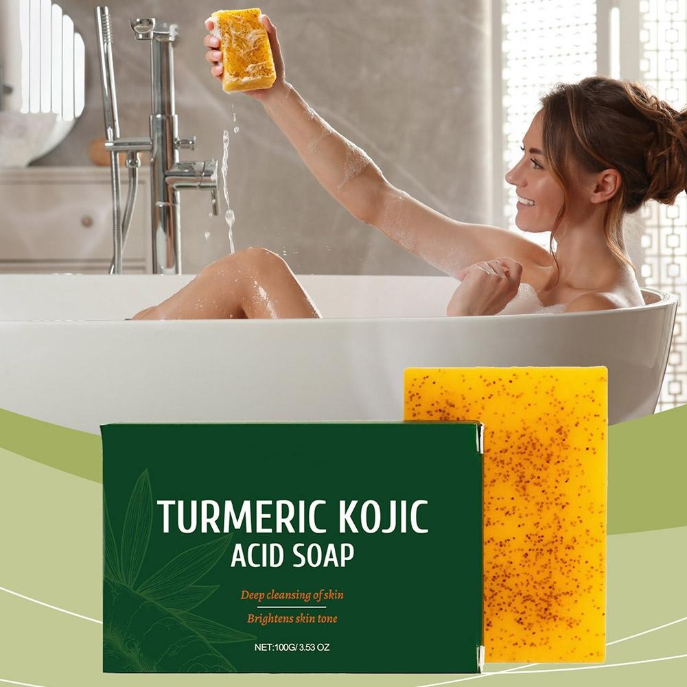 Turmeric Kojic Acid Soap Dim Spot Whiteninsideg Lightening Skin Soap 100g