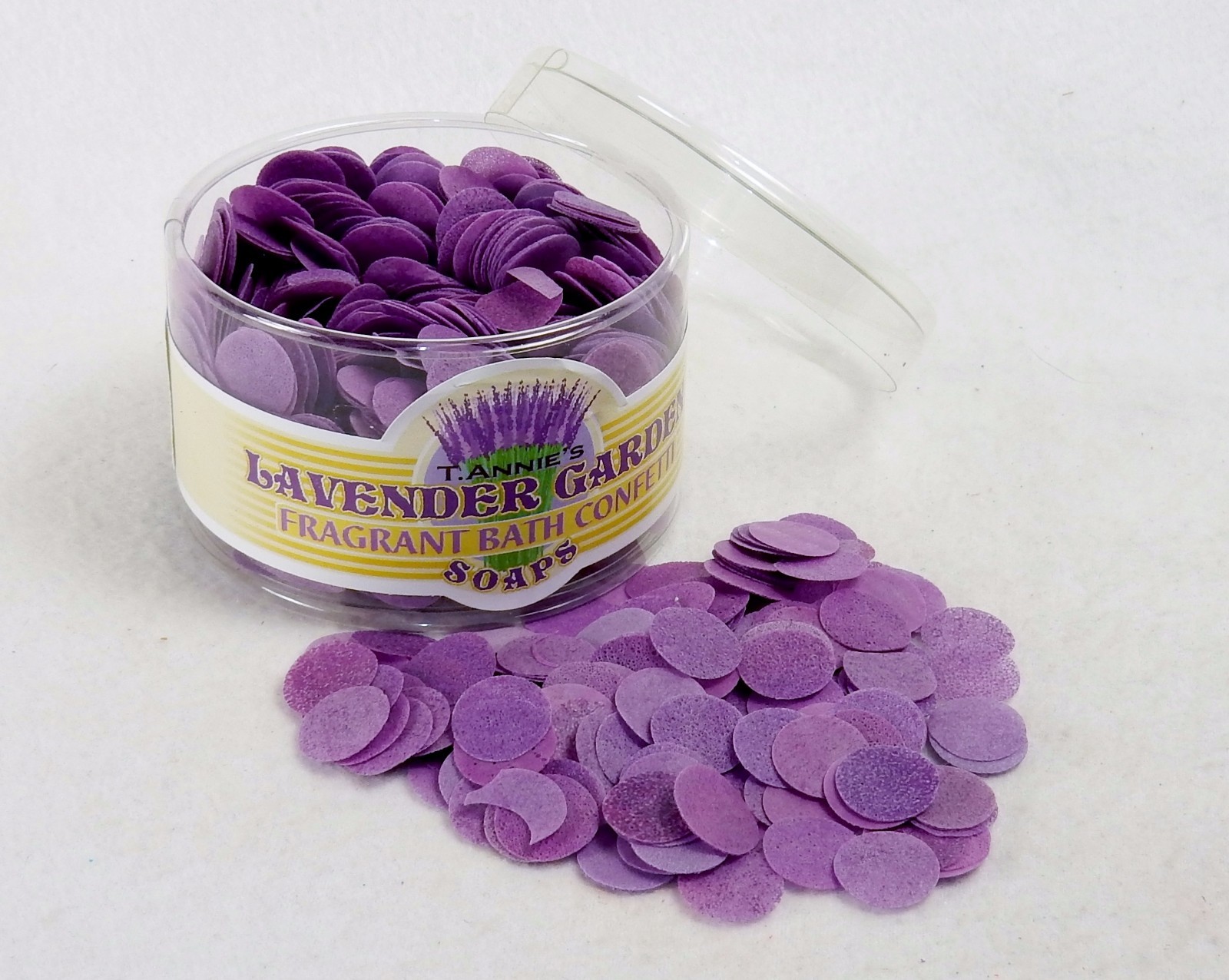Lavender Gardens Bath Confetti ~ Fragrant Disc-Shaped Soap Flakes, T. Annie’s