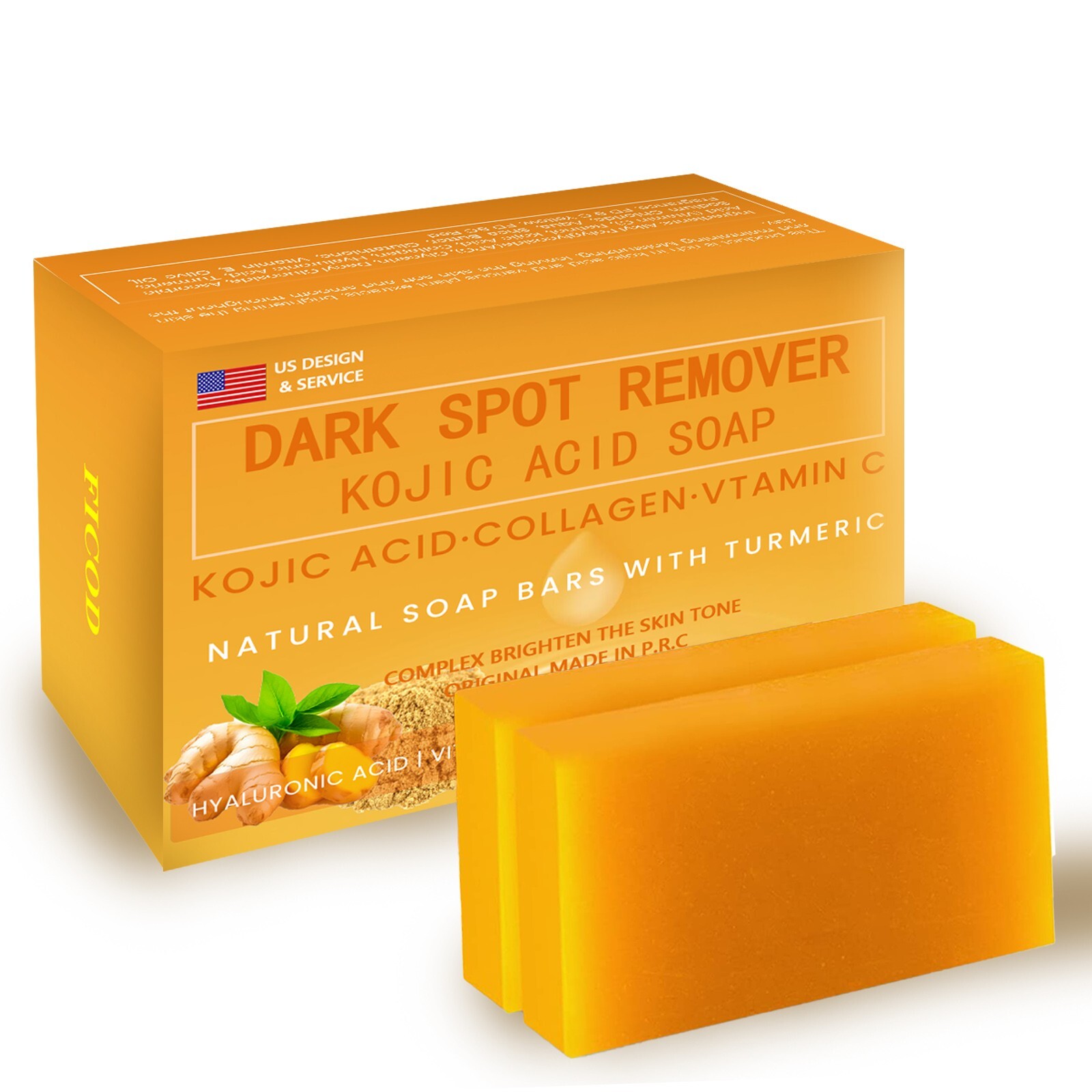 2Pcs Tumeric Soap Skin Whitening Dark Spots lightening Acne Brightening Turmeric