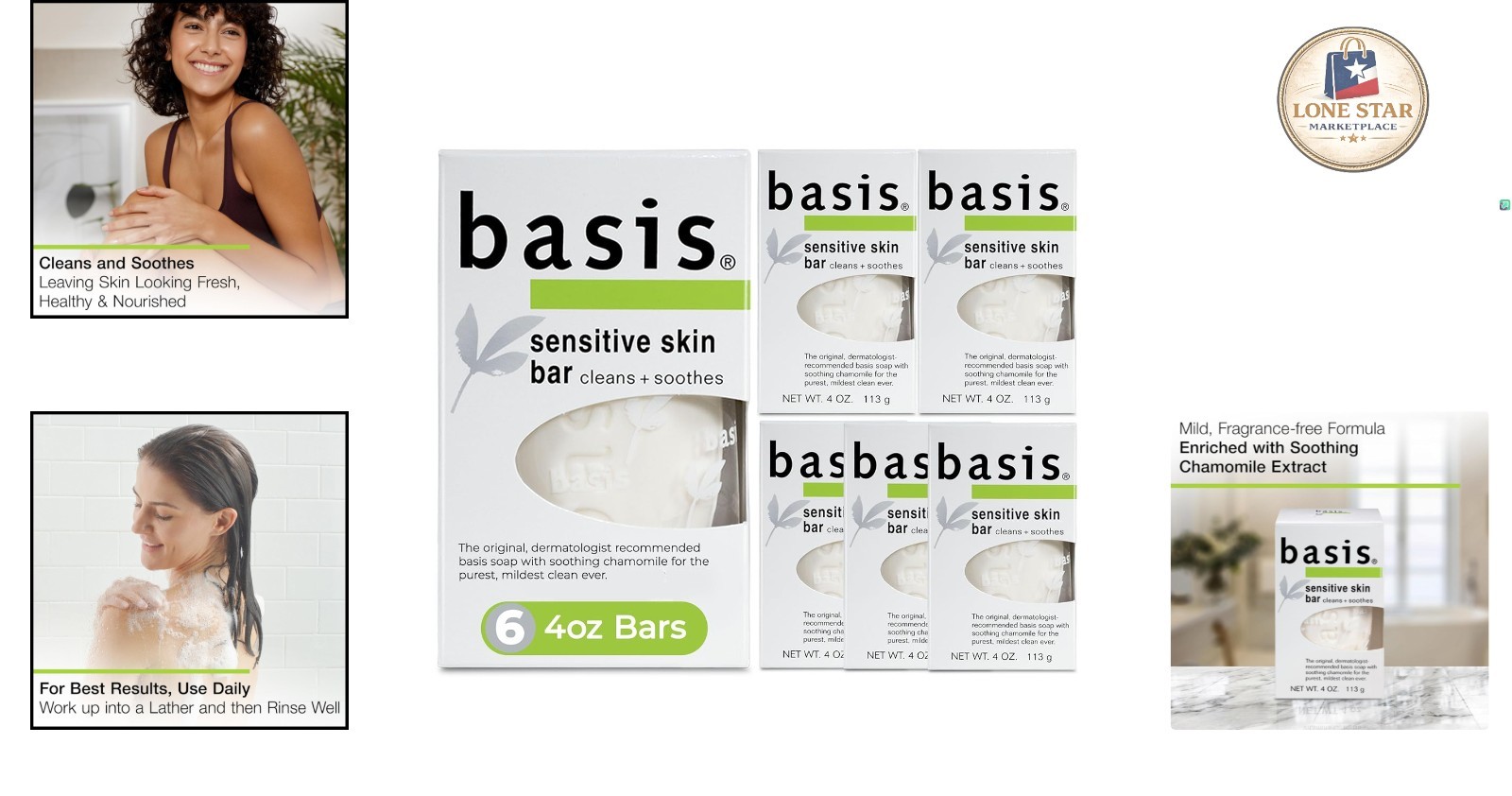 Fragrance-Free Sensitive Skin Bar Soap, 4 Oz, 6 Bars – Gentle Clean & Hydration