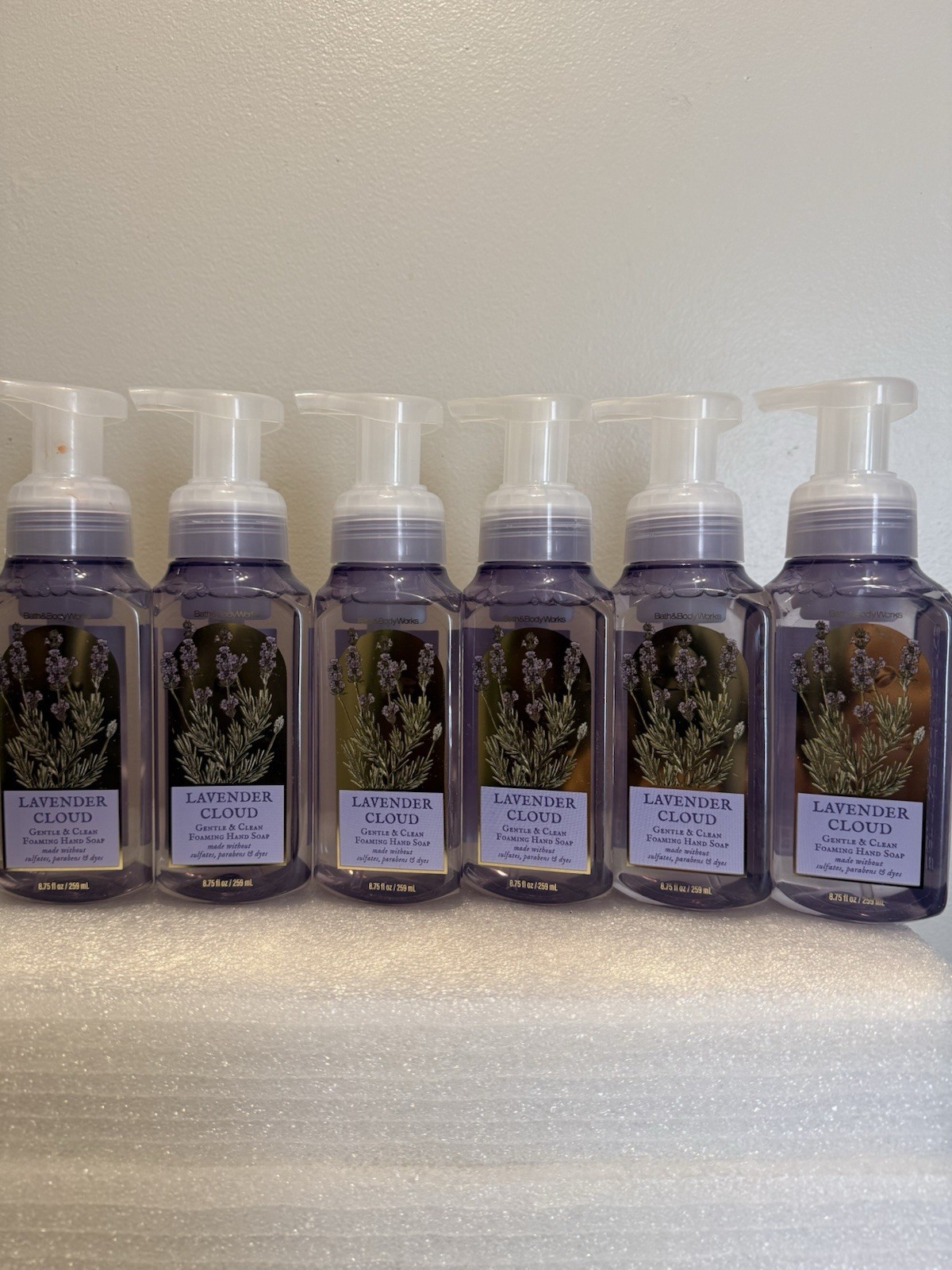 6 New LAVENDER CLOUD BATH & BODY WORKS GENTLE FOAMING HAND SOAP