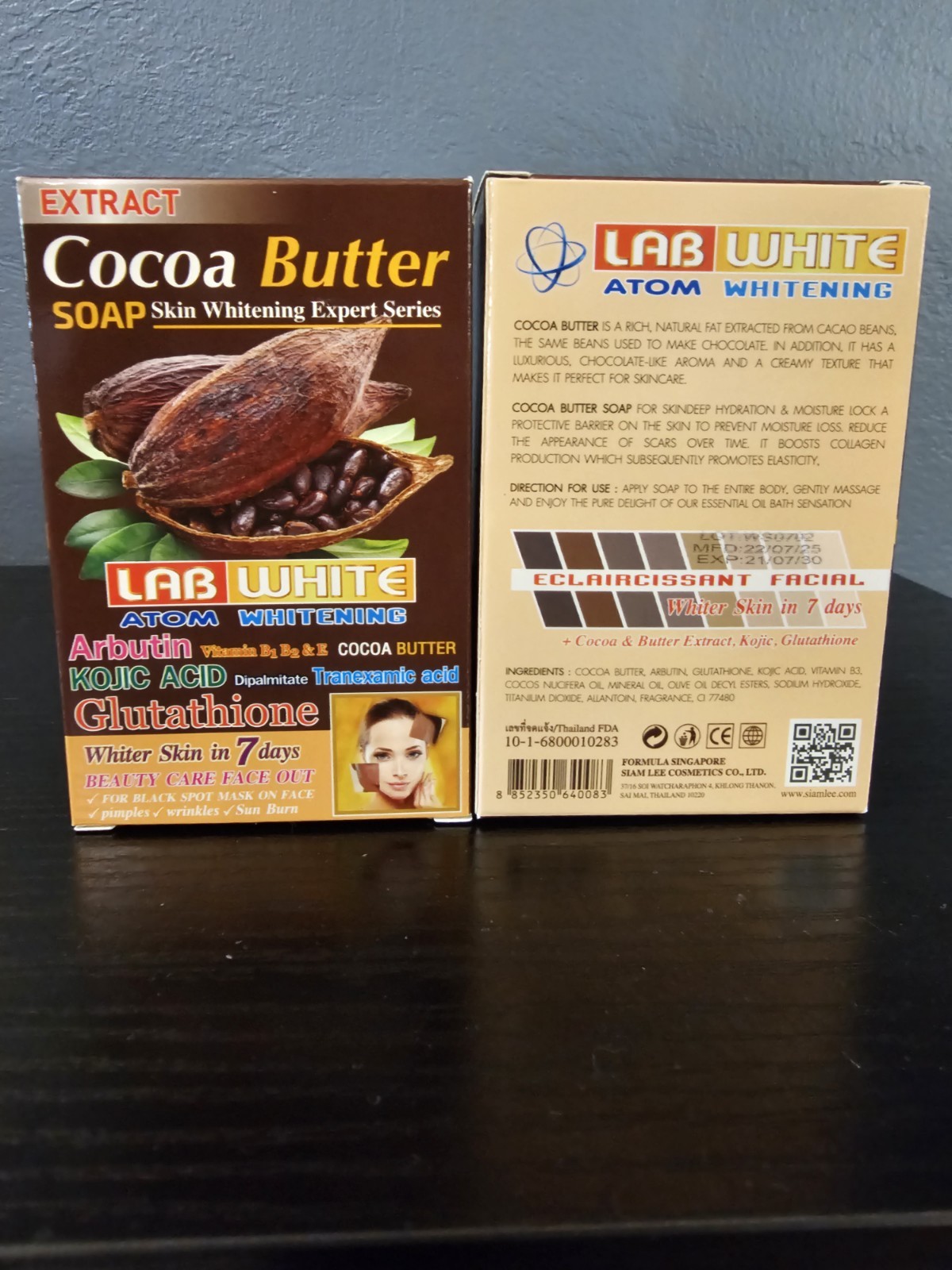 1× Lab White Soap Cocoa Butter Extract Atom Lightening & Brightening Skin