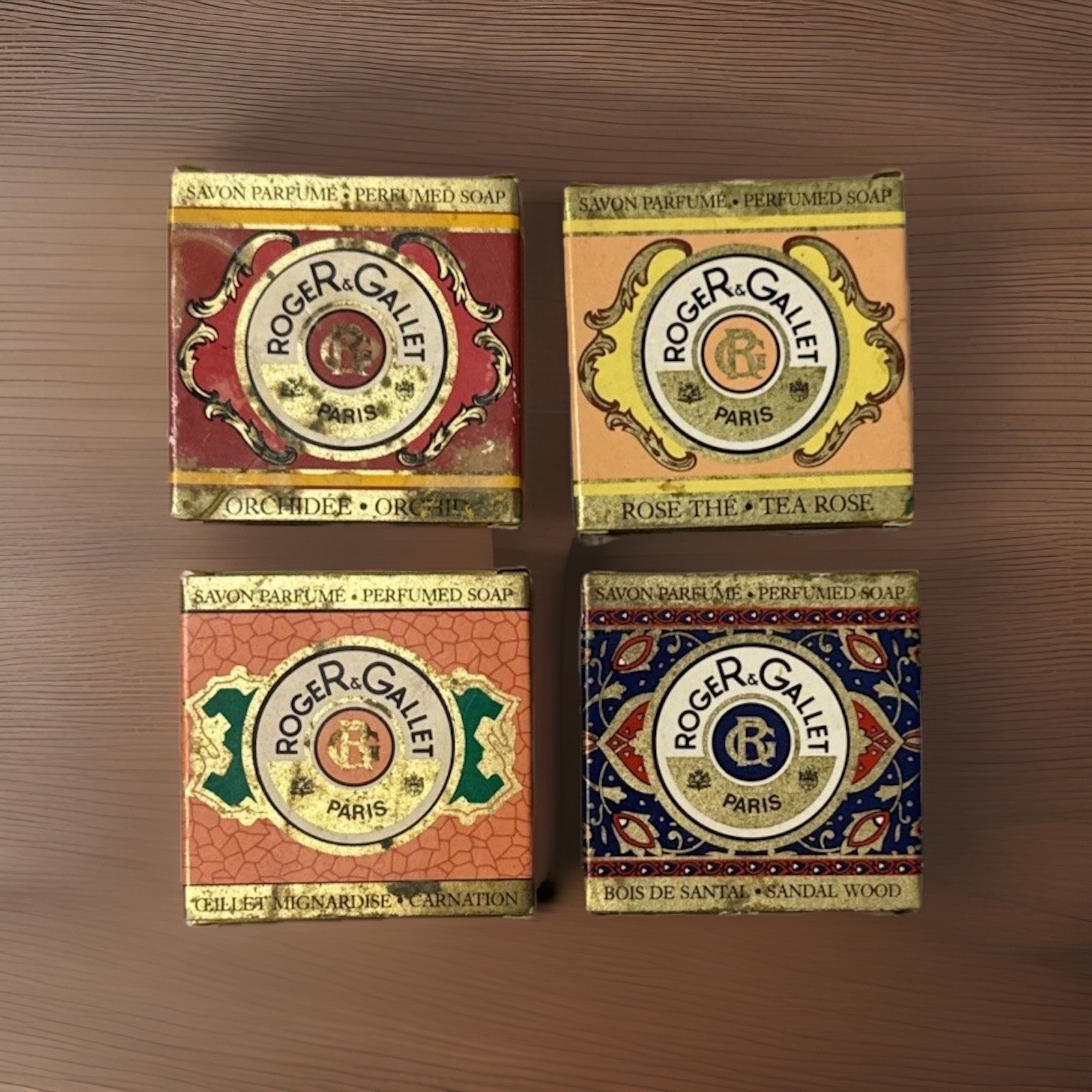 Vintage RogeR & Gallet Perfumed Hand Soap Tea Rose Carnation Orchid Sandal Wood