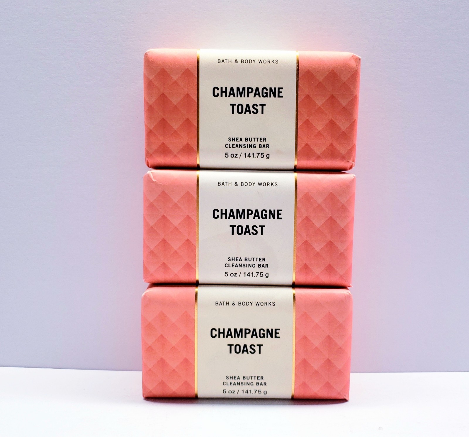 Bath & Body Works CHAMPAGNE TOAST Shea Butter Cleansing Bar Soap, 5 oz (3 pack)