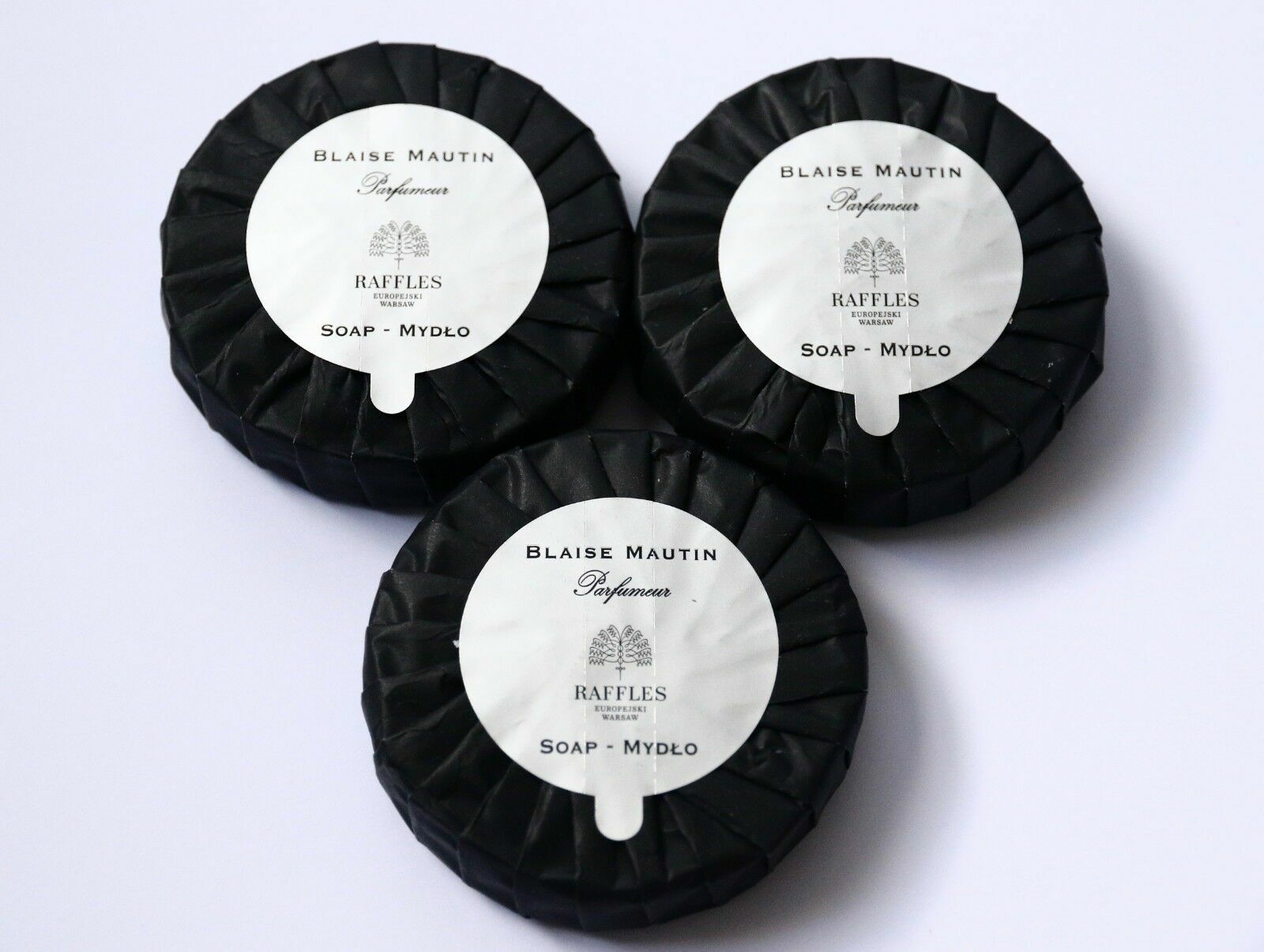 3 Blaise Mautin Parfumers for Raffles Hotel Bar Soap Travel 1.76 oz 50 g Set Lot