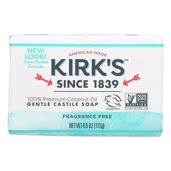 Kirk’s Original Coco Castile Soap Fragrance Free 4 oz pack of 24 Free Shipping