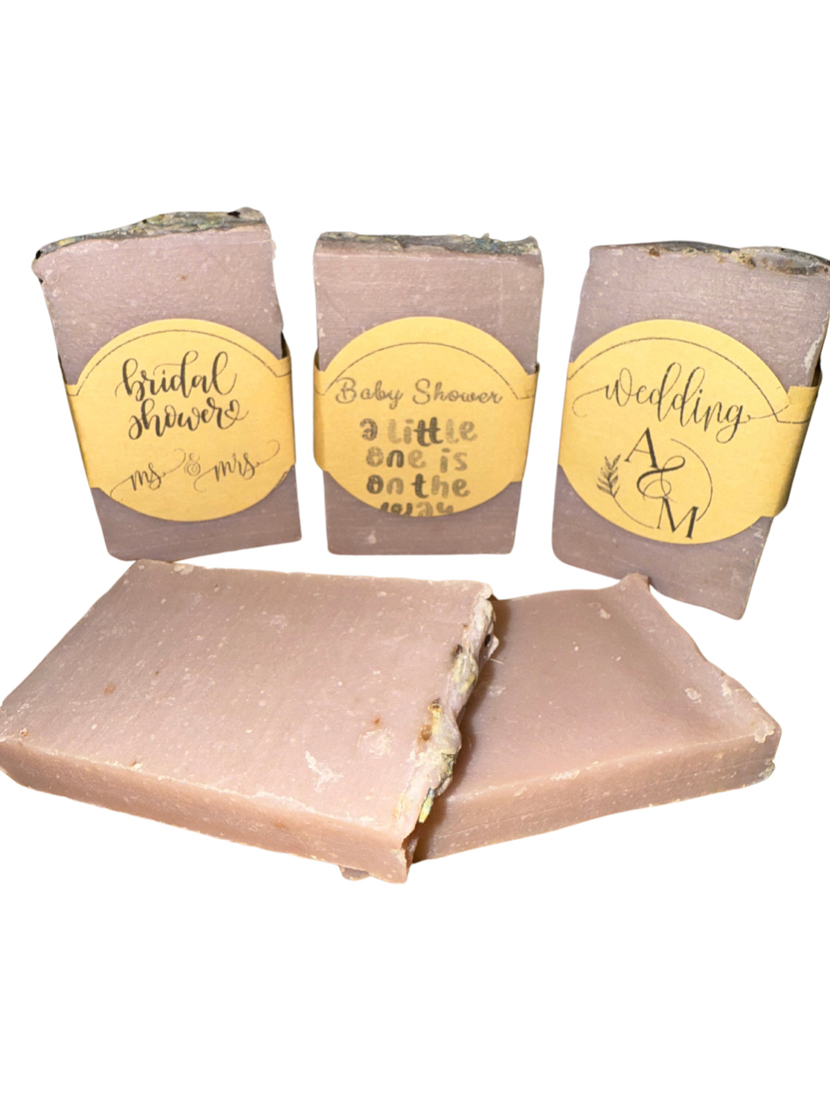 50 piece Wedding favors/Bridal and baby shower.Personalized wrap. Handmade soap